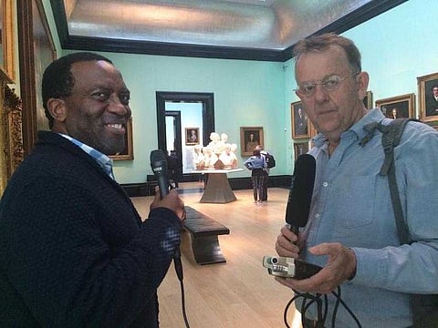 Tsepho Mahloele and Alec Hogg in London.