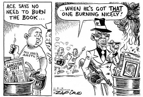© 2019 - 2019 Zapiro (All Rights Reserved)
Originally published in the Daily Maverick in 2019.
Used with permission.
More Zapiro cartoons at www.zapiro.com.