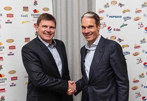 Tertius Carstens, CEO of Pioneer Foods (L), and Eugene Willemsen, CEO, PepsiCo Sub-Saharan Africa.