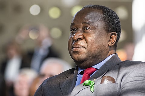 Tito Mboweni, South Africa's finance minister, sits in the audience during an unveiling event for South African rand coin designs commemorating the 25th anniversary of democracy in Pretoria, South Africa, on Wednesday, June 5, 2019. Mboweni backed the central bank’s existing mandate of targeting inflation only hours after the ruling party’s top decision-making body called on the government to expand the remit to include economic growth and job creation. Photographer: Waldo Swiegers/Bloomberg