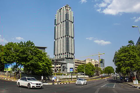 The Leonardo, the Legacy Group’s mixed-use property development, currently Africa’s tallest building, stands in the Sandton district of Johannesburg, South Africa, on Tuesday, Sept. 17, 2019. Emerging markets will again be looking to central banks to provide the next leg-up in a rally that’s making it the best September so far for stocks and currencies since 2013. Photographer: Waldo Swiegers/Bloomberg