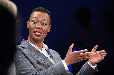 Stella Ndabeni-Abrahams, Minister of Communications, Telecommunications and Postal Services of South Africa speaking during the session From Start-Ups to Scale-Ups at the World Forum World Economic Forum on Africa 2019. Copyright by World Economic Forum / Greg Beadle