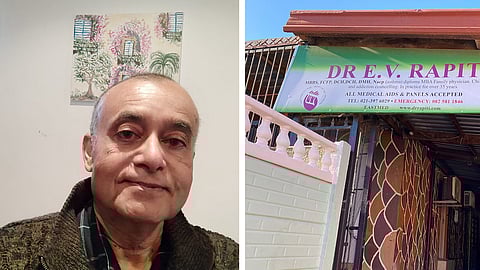 Left: Family physician Dr. E.V. Rapiti is among those prescribing ivermectin to patients for COVID-19 despite no clear evidence it has any effect. Right: Dr. E.V. Rapiti's office entrance in Mitchells Plain, South Africa.
Dr. E.V. Rapiti; Eyder Peralta/NPR (https://www.npr.org/2021/09/13/1036533173/despite-warnings-south-africans-are-using-an-animal-medication-to-treat-covid-19)
