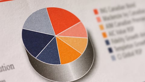 Pie chart showing a mutual fund portfolio
