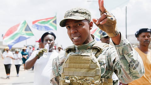 Nhlanhla’Lux’Dlamini,Operation Dudula leaders during the Soweto revival launch in diepkloof on 27 February 2022.Photo:Felix Dlangamandla/Daily Maverick