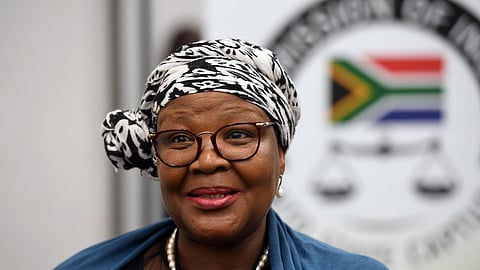 Former ANC MP Vytjie Mentor is seen during the commission of inquiry into state capture on February 12, 2019 in Johannesburg, South Africa. Mentor has been cross-examined at the inquiry on a testimony she gave before the commission last year, with the inquiry presenting evidence which has revealed various inconsistencies with her testimony. (Photo by Gallo Images / Netwerk24 / Felix Dlangamandla)