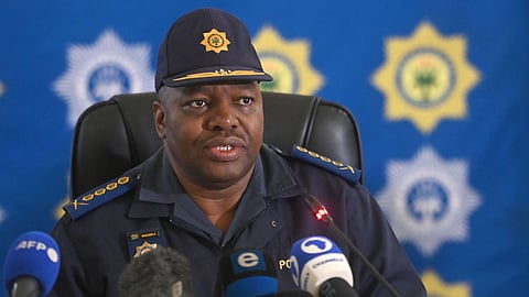 National Police Commissioner Fannie Masemola speaks at a press conference on August 01, 2022 in Pretoria, South Africa. It is reported that new top leaders in the police were introduced, and the ministry also announced new plans to combat crime. (Photo by Gallo Images/Beeld/Deaan Vivier)