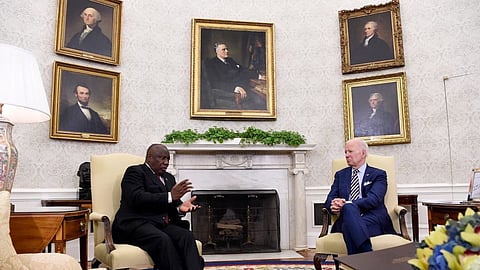 HE President 
@CyrilRamaphosa
 meeting with HE President 
@JoeBiden
 of the United States at the White House Oval Office in Washington DC during President Ramaphosa’s working visit to the US. @PresidencyZA