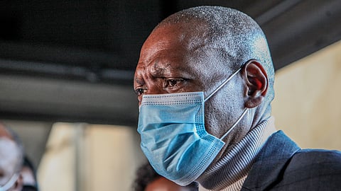 File Photo: Minister of Health, Dr. Zwelini Mkhize, visits Charlotte Maxeke Hospital on April 20, 2021 in Johannesburg, South Africa. It is reported that the purpose of the visit was to assess the extent of damage caused by the recent fire and discuss the recovery plan for the hospital. (Photo by Gallo Images/Sharon Seretlo)
