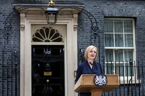 Liz Truss outside 10 Downing Street