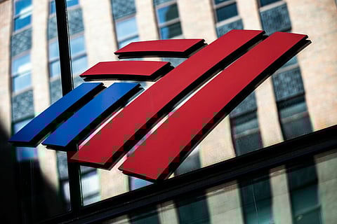 Bank of America Corp. signage is displayed at a branch in New York, U.S., on Sunday, July 12, 2020. Bank of America is scheduled to release earnings figures on July 16. Photographer: Jeenah Moon/Bloomberg