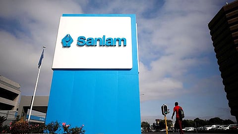 The logo of South Africa's largest insurer Sanlam is seen outside the company's headquarters in Cape Town, South Africa March 12, 2020. REUTERS/Mike Hutchings/File Photo/File Photo