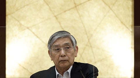Haruhiko Kuroda, governor of the Bank of Japan (BOJ), attends a news conference in Osaka, Japan, on Monday, Sept. 26, 2022. Kuroda said the governments intervention in the foreign exchange market last week was appropriate given the recent volatility in the yen.