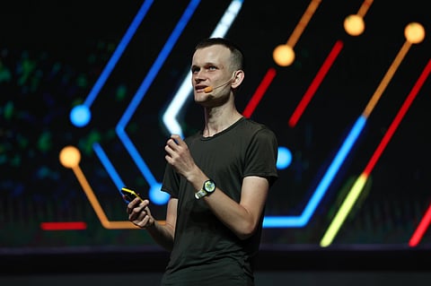 Vitalik Buterin, co-founder of Ethereum, speaks during the Singapore FinTech Festival in Singapore, on Thursday, Nov. 3, 2022. The conference runs through Nov. 4.