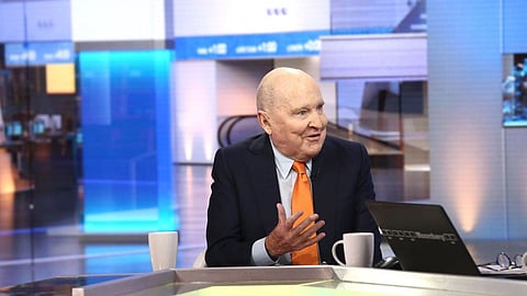 John "Jack" Welch, former chief executive officer at General Electric Co., speaks during a Bloomberg Television interview in New York, U.S., on Friday, Sept. 23, 2016. Welch discussed the U.S. presidential race with a focus on Donald Trump's abilities and his support of the Republican platform. Photographer: Christopher Goodney/Bloomberg