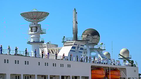 China's research and surveillance vessel, the Yuan Wang 5. Photographer: Ishara S. Kodikara/AFP/Getty Images