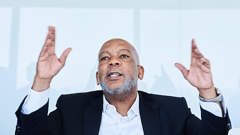 Kgosientsho Ramokgopa, South Africa's electricity minister, during an interview in Johannesburg, South Africa on Friday, March 17, 2023. South Africas newly appointed electricity minister warned that record electricity outages could get even worse and said the state power utilitys performance targets need to be reviewed to determine whether they are appropriate.