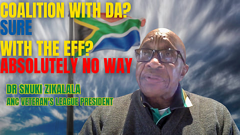 ANC Vet League president Zikalala: Coalition with DA – sure. With EFF – absolutely no way.