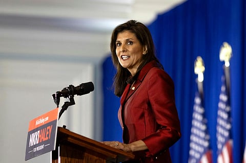 Nikki Haley speaks during an election night watch party in Charleston, South Carolina on Saturday. Photographer: Christian Monterrosa/Bloomberg