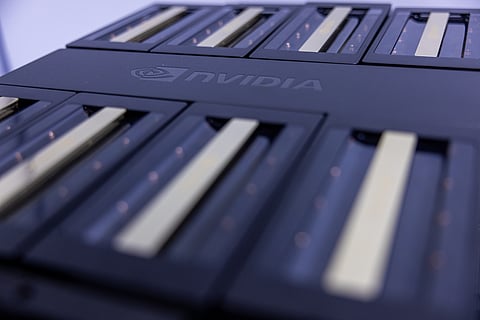 An Nvidia Cop. HGX B100 GPU server on display in Taipei, Taiwan. Photographer: Annabelle Chih/Bloomberg