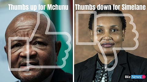 Thumbs up for Mchunu, thumbs down for Simelane