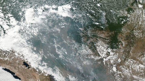 Satellite data shows the Amazon rainforest burning