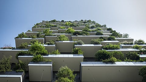 File picture of a green building.