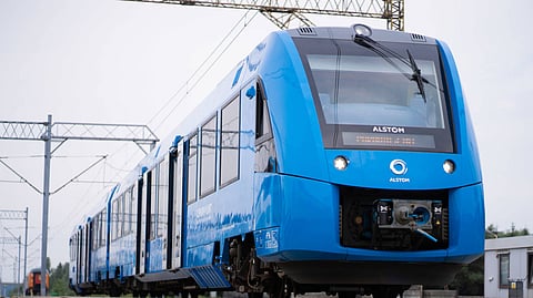 Hydrogen trains only emit steam and condense water while they operate at a low level of noise