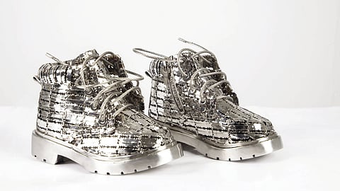 Tayeba Lipi, Boots with long lace, 2019