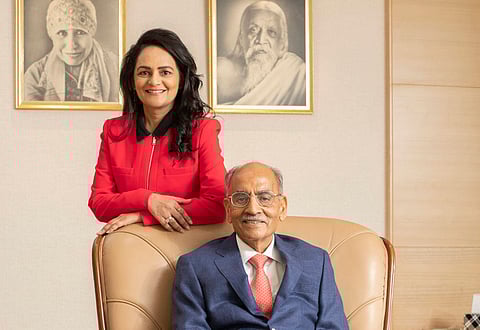Jain with her father SP Oswal: ‘agility in actions is a must for me’