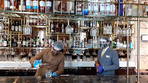 Safari Bar opened with all safety norms. Photos by Suvendu Banerjee