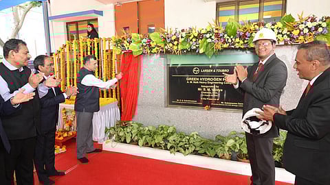 L&T’s green hydrogen plant at its AM Naik Heavy Engineering Complex in Hazira, Gujarat