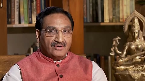 Union Minister of Education, Ramesh Pokhriyal. Picture courtesy: Rajya Sabha TV