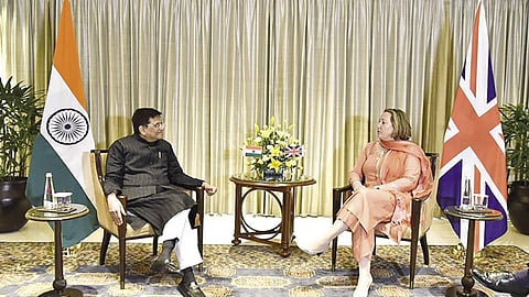 Commerce and Industry Minister Piyush Goyal and UK’s Secretary of State for International Trade Anne-Marie Trevelyan