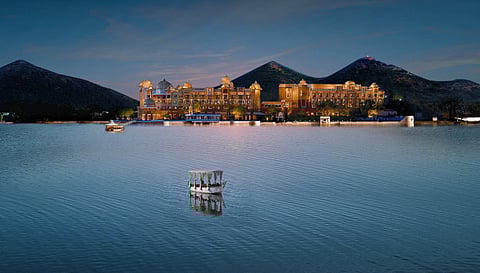 The Leela Palace Udaipur night facade