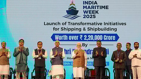 Prime Minister Narendra Modi inaugurating IMW 2025 in Mumbai