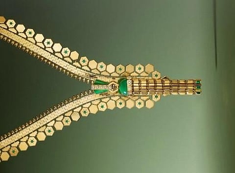 VAN CLEEF & ARPELS MULTI-GEM, DIAMOND AND GOLD ‘LUDO HEXAGONE ZIP’ NECKLACE