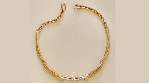 8.67 ct White Diamond, White Diamond Setting, 18K Gold Necklace