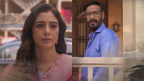 Tabu and Ajay Devgn's still from the music video