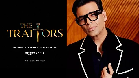 The announcement poster of the show and Karan Johar