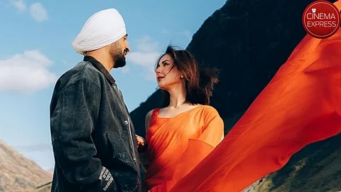 Diljit Dosanjh and Hania Aamir in Sardaar Ji 3