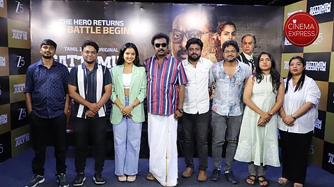 The cast and crew of Sattamum Neethiyum