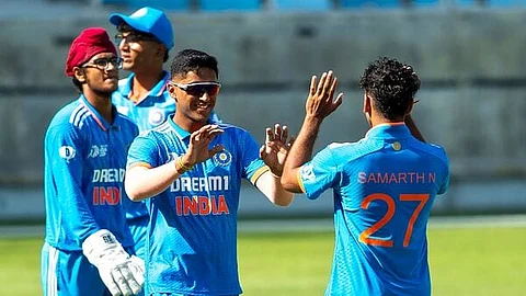 U19 India Players Celebrating a Wicket during Asia Cup Semi-Final