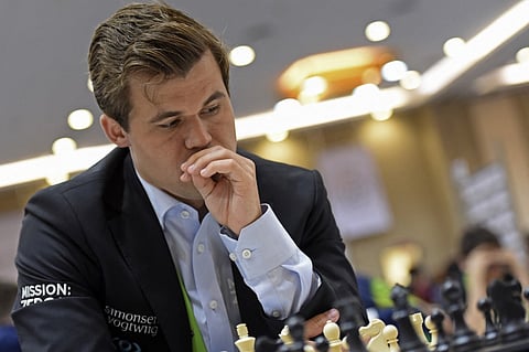 MAGNUS Carlsen pulls out of his game against Hans Niemann after being accused of cheating. Photo by Arun SANKAR / AFP