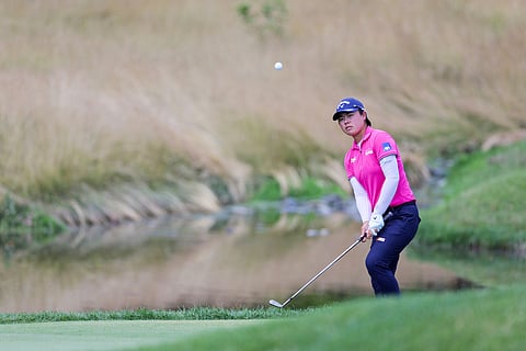 YUKA Saso does an excellent job on the putting surface to end the first round with 68 in the Dana Open in Sylvania, Ohio. | Photograph courtesy of BIG EAST/Stephen B. Morton)