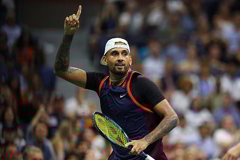 Mike Stobe/agence france-presse
Nick Kyrgios knocks out defending champion Daniil Medvedev following a 7-6 (13/11), 3-6, 6-3, 6-2 win in the third round of the US Open.