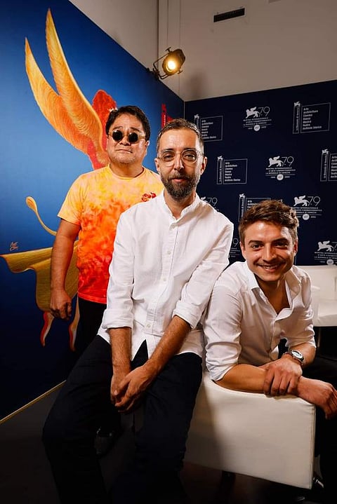 'To the North' star Soliman Cruz, director Mihai Mincan, and cast member Nikolai Becker. Photo courtesy of Pocholo Concepcion