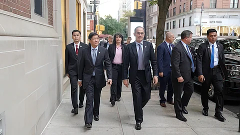 President Ferdinand ‘Bongbong’ Marcos (front, left) and Private Sector Advisory Council Convenor and Aboitiz Group CEO Sabin Aboitiz (front, right) during the six-day working visit to the United States. | PHOTOGRAPH COURTESY OF Aboitiz Group