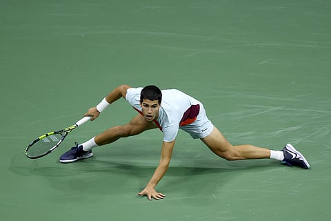 MATTHEW STOCKMAN/
AGENCE FRANCE-PRESSE
Newly-crowned US Open king Caros Alcaraz will lend his star power to the Spanish Davis Cup team that will play Serbia, South Korea and Canada in Valencia.