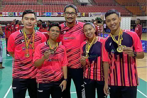 Christian Bernardo, Thea Pomar, Rosman Razak, Yssa Leonardo, Alvin Morada emerge victorious in the Cameroon International 2022. Photo courtesy of PBAD